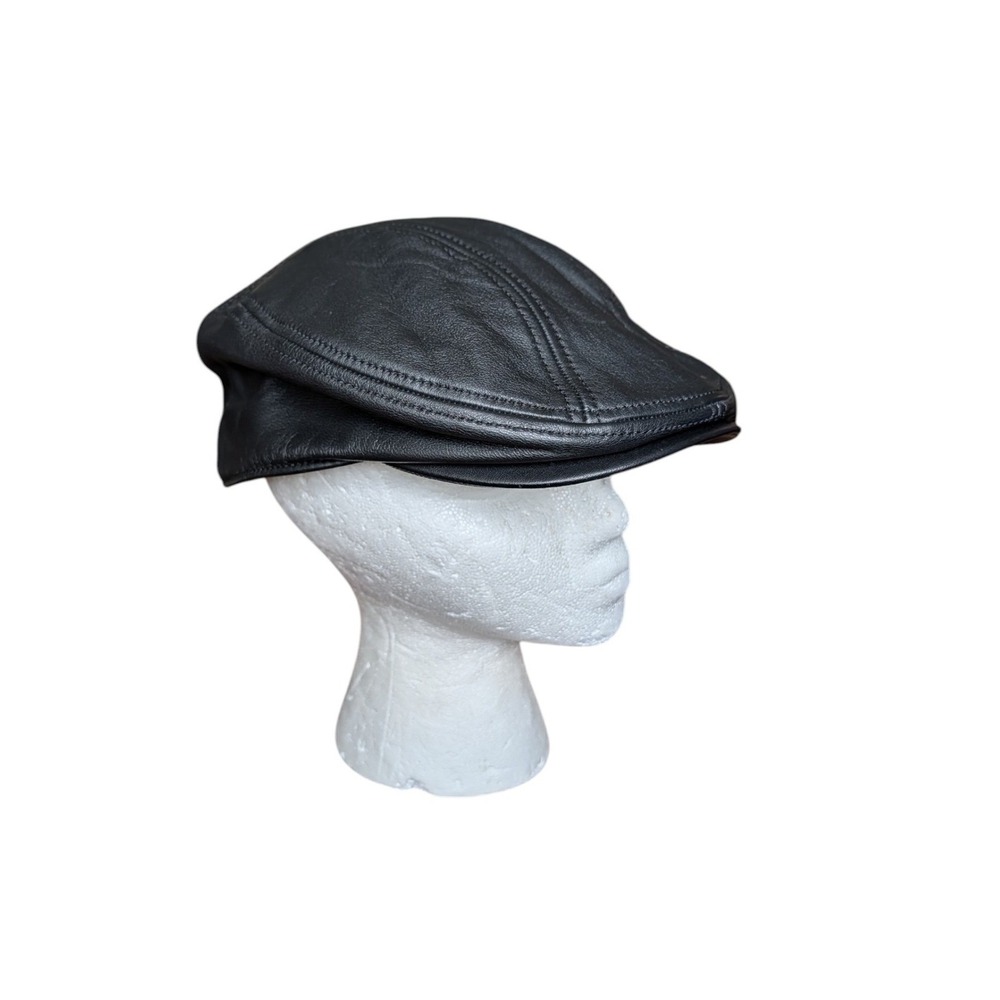Wilsons Leather Black Flat Cap Ivy Driving Hat Men's L/XL 50290M01